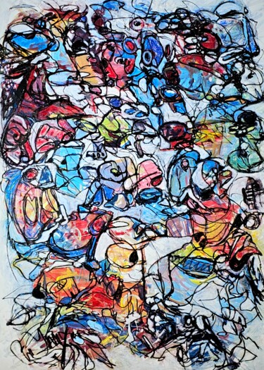 Peinture intitulée "C'est toute une his…" par Lise Poitras, Œuvre d'art originale, Acrylique