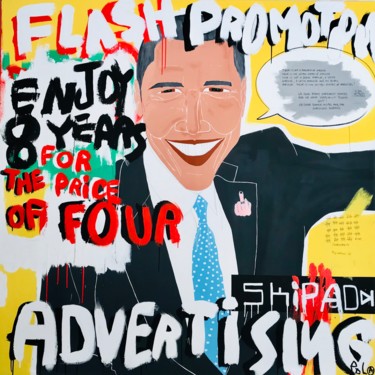 Картина под названием "« Skip Ad »" - Pol Attard, Подлинное произведение искусства, Акрил Установлен на Деревянная рама для…