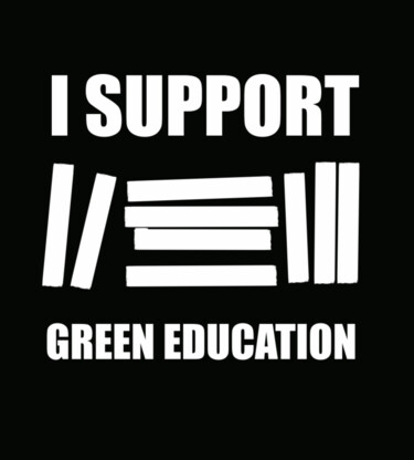Painting titled "I support green edu…" by Pol Attard, Original Artwork, Digital Painting