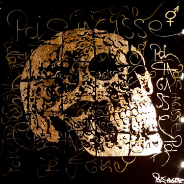 Peinture intitulée "Skull 1" par Pol Chagasse, Œuvre d'art originale