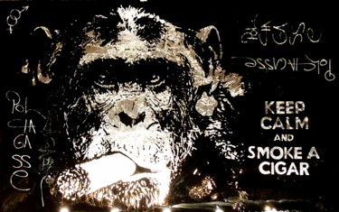 Peinture intitulée "Smoke Monkey 2" par Pol Chagasse, Œuvre d'art originale, Acrylique