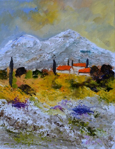 Schilderij getiteld "Provence 45231" door Pol Ledent, Origineel Kunstwerk, Olie Gemonteerd op Frame voor houten brancard