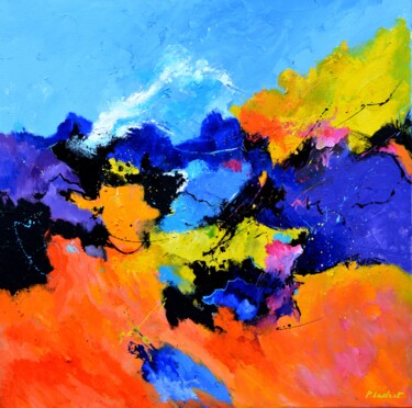 Картина под названием "Abstract Summer lan…" - Pol Ledent, Подлинное произведение искусства, Масло Установлен на Деревянная…