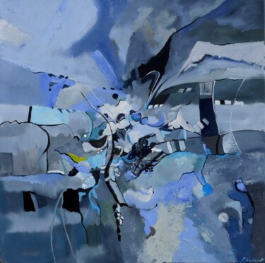 Картина под названием "Blue landscape" - Pol Ledent, Подлинное произведение искусства, Масло Установлен на Деревянная рама д…