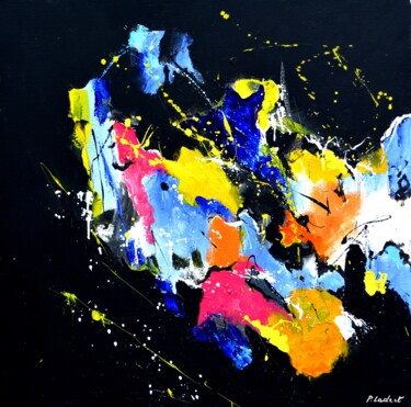 Painting titled "Colourful galaxy" by Pol Ledent, Original Artwork, Oil Mounted on Wood Stretcher frame