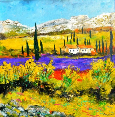 Ζωγραφική με τίτλο "Provence 88" από Pol Ledent, Αυθεντικά έργα τέχνης, Λάδι Τοποθετήθηκε στο Ξύλινο φορείο σκελετό