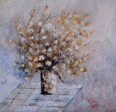 Painting titled "Still life 88" by Pol Ledent, Original Artwork, Oil Mounted on Wood Stretcher frame