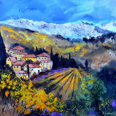 Painting titled "Provence" by Pol Ledent, Original Artwork, Oil Mounted on Wood Stretcher frame