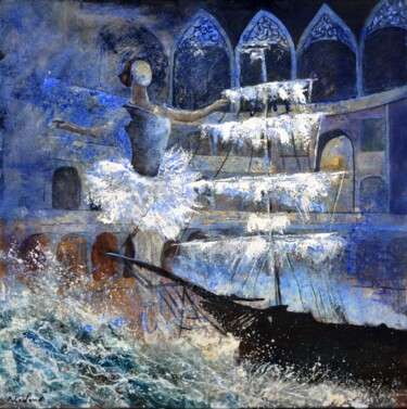 Картина под названием "The flying dutchman" - Pol Ledent, Подлинное произведение искусства, Масло Установлен на Деревянная р…