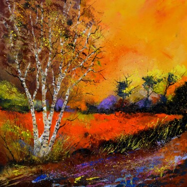 Peinture intitulée "Orange autumn" par Pol Ledent, Œuvre d'art originale, Huile Monté sur Châssis en bois