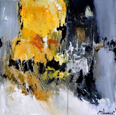 Painting titled "Yellow vision" by Pol Ledent, Original Artwork, Oil Mounted on Wood Stretcher frame
