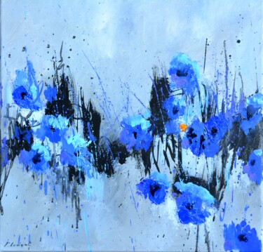Картина под названием "Vanishing poppies" - Pol Ledent, Подлинное произведение искусства, Масло Установлен на Деревянная рам…