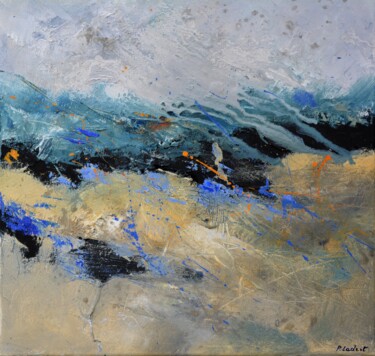 Painting titled "Waves" by Pol Ledent, Original Artwork, Oil Mounted on Wood Stretcher frame