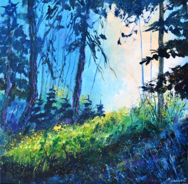 Peinture intitulée "Light in a clearing" par Pol Ledent, Œuvre d'art originale, Huile Monté sur Châssis en bois