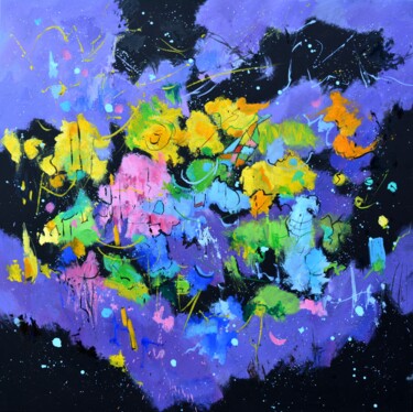 Pittura intitolato "Quarks' migration" da Pol Ledent, Opera d'arte originale, Olio Montato su Telaio per barella in legno