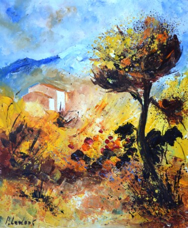 Malerei mit dem Titel "In Provence" von Pol Ledent, Original-Kunstwerk, Öl Auf Keilrahmen aus Holz montiert