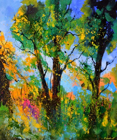 Peinture intitulée "Beautiful trees" par Pol Ledent, Œuvre d'art originale, Huile Monté sur Châssis en bois