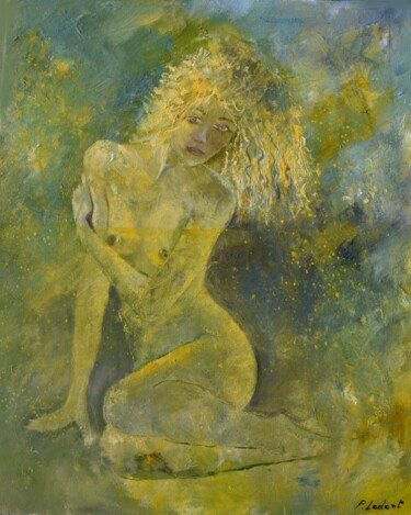 Painting titled "Gianna" by Pol Ledent, Original Artwork, Oil Mounted on Wood Stretcher frame
