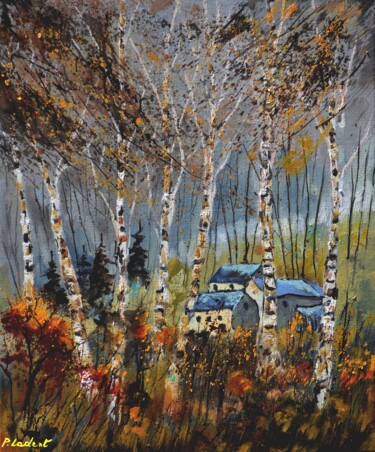Pittura intitolato "Windy autumn" da Pol Ledent, Opera d'arte originale, Olio Montato su Telaio per barella in legno