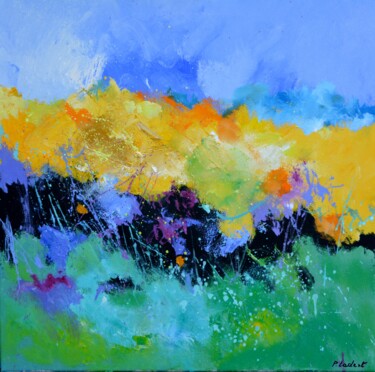 Schilderij getiteld "summer colours" door Pol Ledent, Origineel Kunstwerk, Olie Gemonteerd op Frame voor houten brancard