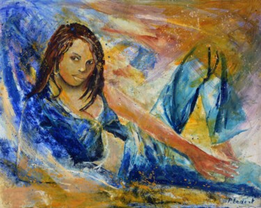 Painting titled "Adina" by Pol Ledent, Original Artwork, Oil Mounted on Wood Stretcher frame