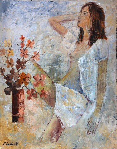 Painting titled "Anna 456" by Pol Ledent, Original Artwork, Oil Mounted on Wood Stretcher frame