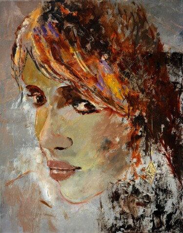 Schilderij getiteld "Gemma" door Pol Ledent, Origineel Kunstwerk, Olie Gemonteerd op Frame voor houten brancard