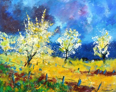 Peinture intitulée "Blooming orchard 65" par Pol Ledent, Œuvre d'art originale, Huile Monté sur Châssis en bois