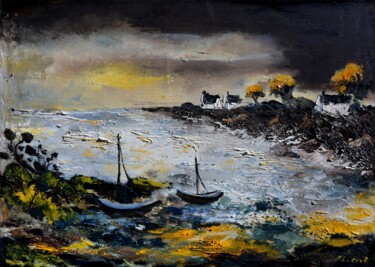 Картина под названием "Seascape 7523" - Pol Ledent, Подлинное произведение искусства, Масло Установлен на Деревянная рама дл…