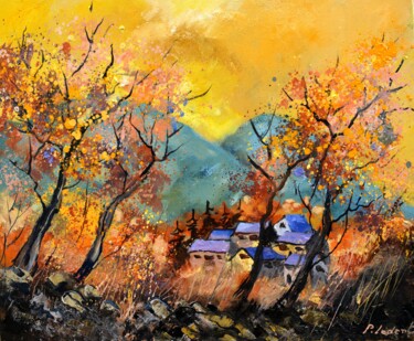 Картина под названием "Autumnal scenery 65…" - Pol Ledent, Подлинное произведение искусства, Масло Установлен на Деревянная…