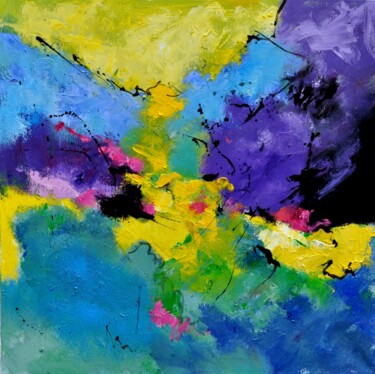 Painting titled "Summer colours - 77" by Pol Ledent, Original Artwork, Oil Mounted on Wood Stretcher frame