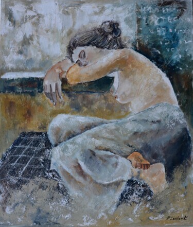 Peinture intitulée "Nude asleep" par Pol Ledent, Œuvre d'art originale, Huile Monté sur Châssis en bois
