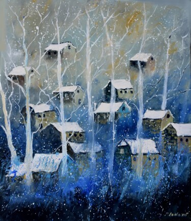 Peinture intitulée "Winter fantasy" par Pol Ledent, Œuvre d'art originale, Huile Monté sur Châssis en bois