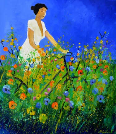 Peinture intitulée "Summer with thr bic…" par Pol Ledent, Œuvre d'art originale, Huile Monté sur Châssis en bois