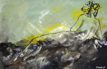 Schilderij getiteld "Nuda Sarah" door Pol Ledent, Origineel Kunstwerk, Olie Gemonteerd op Frame voor houten brancard