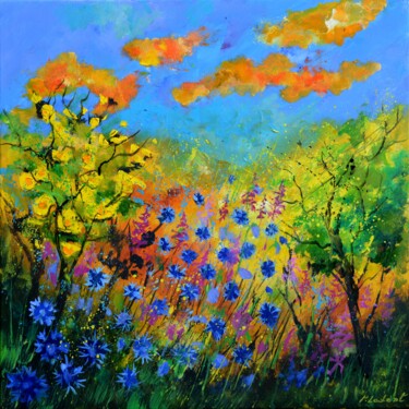 Peinture intitulée "Summer wild flowers" par Pol Ledent, Œuvre d'art originale, Huile Monté sur Châssis en bois