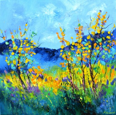 Painting titled "Colourful summer" by Pol Ledent, Original Artwork, Oil Mounted on Wood Stretcher frame