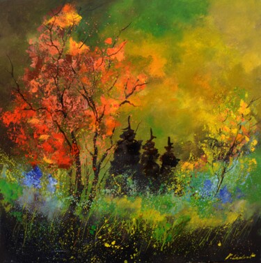 Schilderij getiteld "Autumn trees 77" door Pol Ledent, Origineel Kunstwerk, Olie