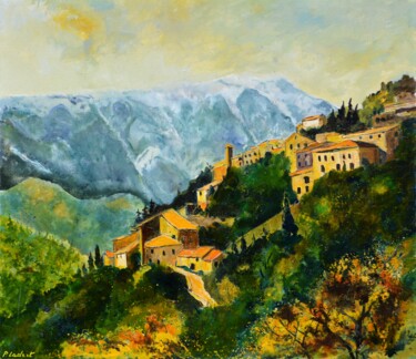 Painting titled "Brantes in Provence" by Pol Ledent, Original Artwork, Oil Mounted on Wood Stretcher frame