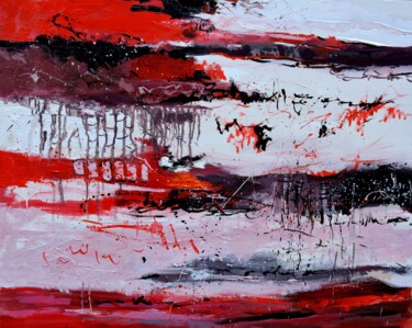 Malerei mit dem Titel "Red and black passi…" von Pol Ledent, Original-Kunstwerk, Öl Auf Keilrahmen aus Holz montiert