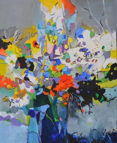 Peinture intitulée "Abstract still life…" par Pol Ledent, Œuvre d'art originale, Huile Monté sur Châssis en bois