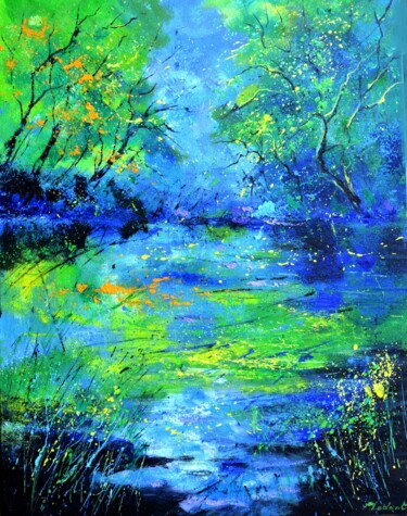 Картина под названием "Magic pond 7924" - Pol Ledent, Подлинное произведение искусства, Масло Установлен на Деревянная рама…