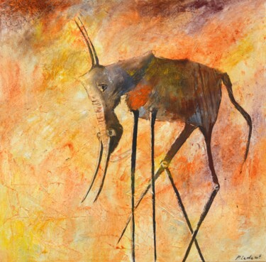 Картина под названием "Dali inspired parie…" - Pol Ledent, Подлинное произведение искусства, Масло Установлен на Деревянная…