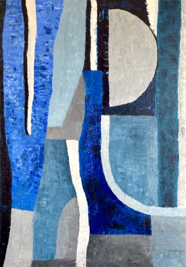 Malarstwo zatytułowany „„Niebieska noc”/„ B…” autorstwa Pola, Oryginalna praca, Olej
