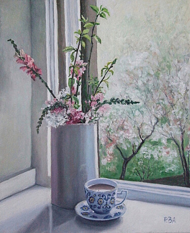 Peinture intitulée "Afternoon tea. Sund…" par Pola.B.Alex, Œuvre d'art originale, Huile