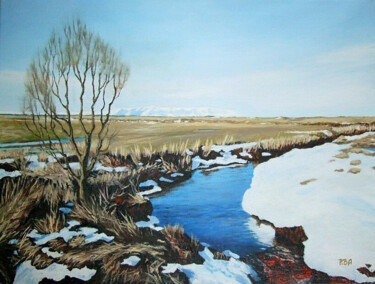 Painting titled "Early spring in Vil…" by Pola.B.Alex, Original Artwork, Oil