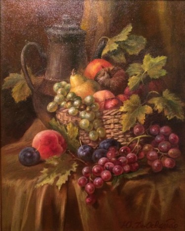 Pintura titulada "Натюрморт с виногра…" por Yulia De-Osvaldo, Obra de arte original, Oleo