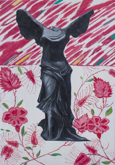 Painting titled "Victoire de Samothr…" by Polat Tayir, Original Artwork, Oil