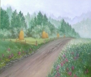 Картина под названием "Дорога" - Полина Яцюк, Подлинное произведение искусства, Акрил