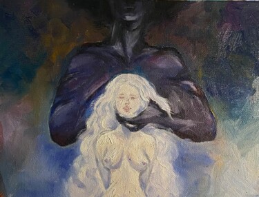 Malerei mit dem Titel "Demon" von Polina Boldueva, Original-Kunstwerk, Öl